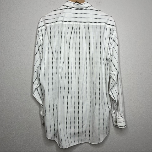 Jhane Barnes Men Dress Shirt 16.5" / 33-34 White Ombre Gray Stripe Large - Picture 10 of 12